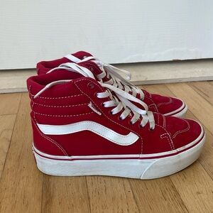 Red Vans SK8-Hi Core Platform Classics